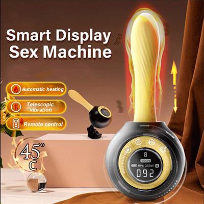 Dương vật cao cấp tự động rung thụt có nhiệt độ màn hình LCD